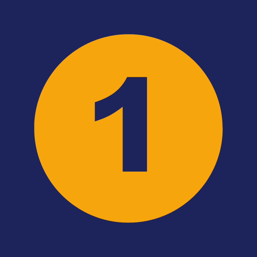 Number one in Gold on a blue backdrop. This sits on the "Guide to creating a contract" page.