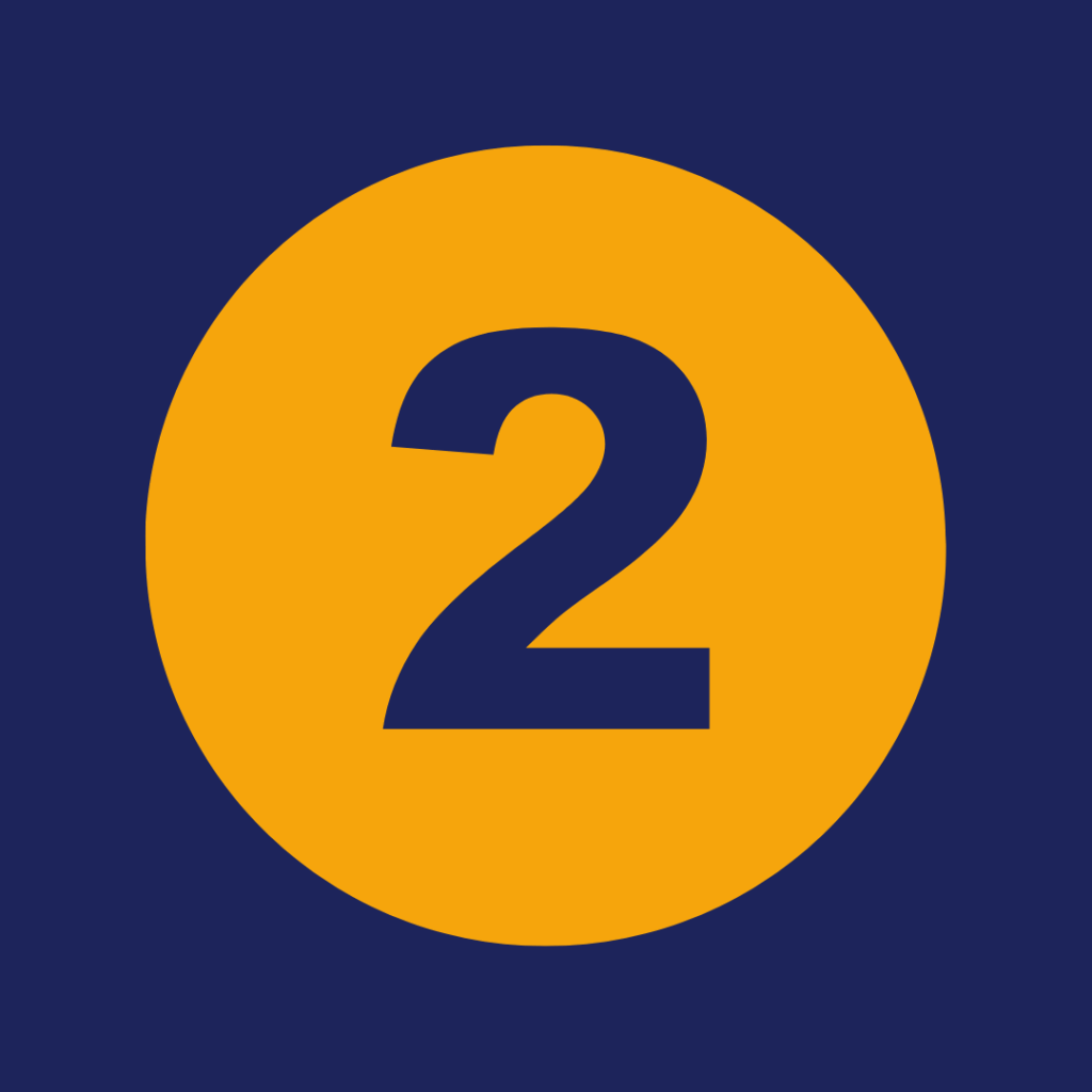 Number two in Gold on a blue backdrop. This sits on the "Guide to creating a contract" page.