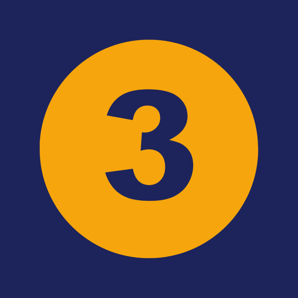 Number three in Gold on a blue backdrop. This sits on the "Guide to creating a contract" page.