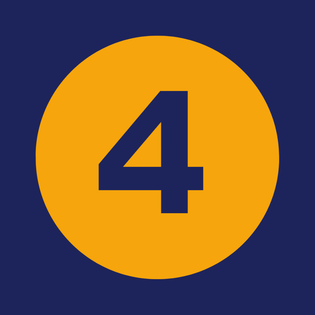Number four in Gold on a blue backdrop. This sits on the "Guide to creating a contract" page.