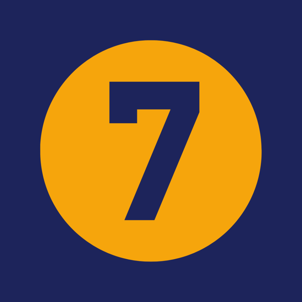Number seven in Gold on a blue backdrop. This sits on the "Guide to creating a contract" page.