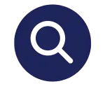 Search icon on blue background